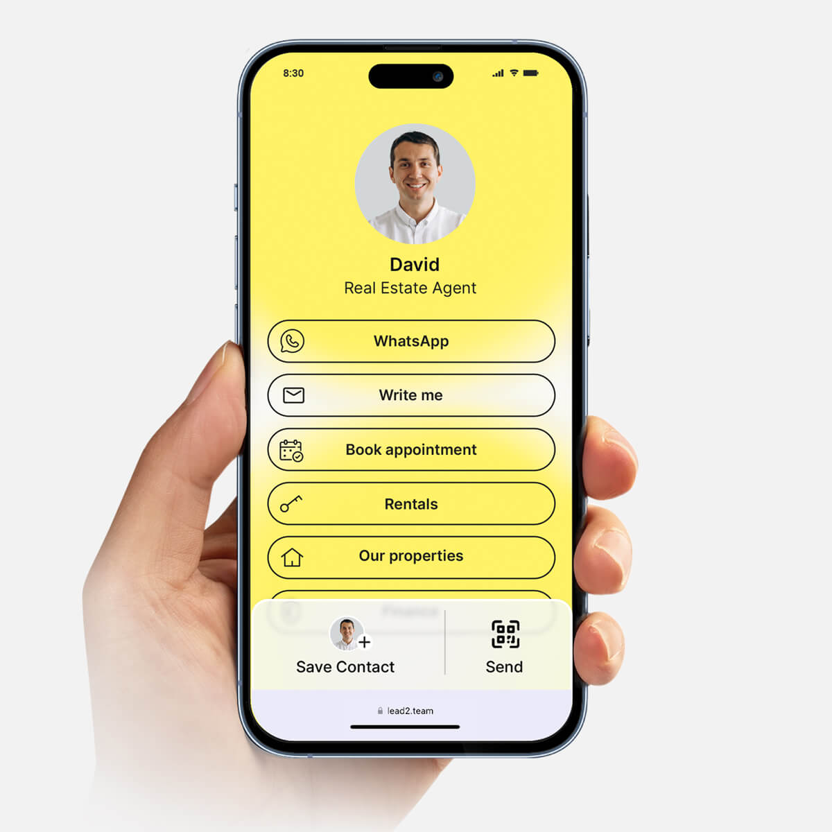 Tarjeta de visita NFC personalizada de Lead2Team